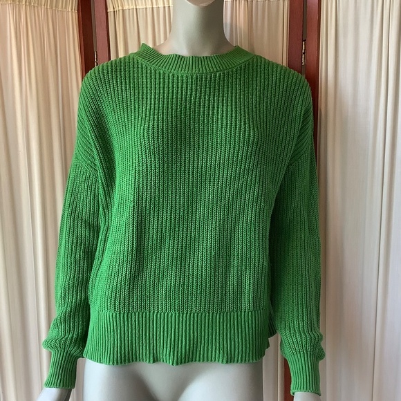 Loft Outlet Womens Kelly Green Knit Sweater Size Medium - Picture 2 of 6